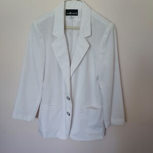 Vintage Sag Harbor White Two Button blazer jacket size 10 Office Church